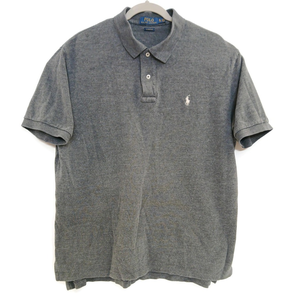Ralph‎ Lauren Polo Shirt Mens XL Gray Classic Fit Short Sleeve Pony Logo